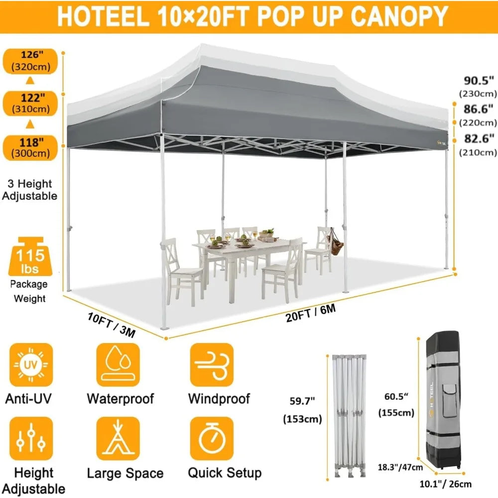 10x20 Heavy Duty Pop Up Canopy Tent Outdoor Canopy Tent