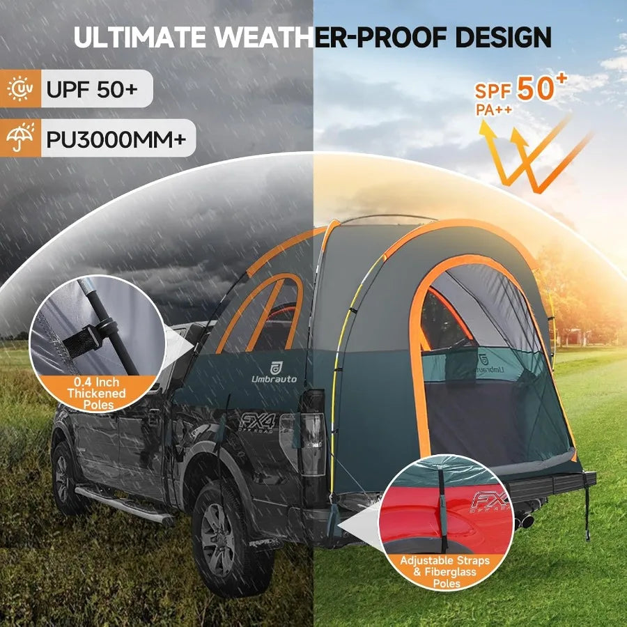 Truck Bed Tent 5.56ft: Easy Up UMBRAUTO Pickup Truck Tents for Camping Waterproof PU3000mm Canopy