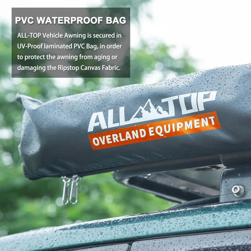 Vehicle Awning Roof Rack Pull-Out Sun Shade UV50+, Weatherproof 4x4 Side Awning