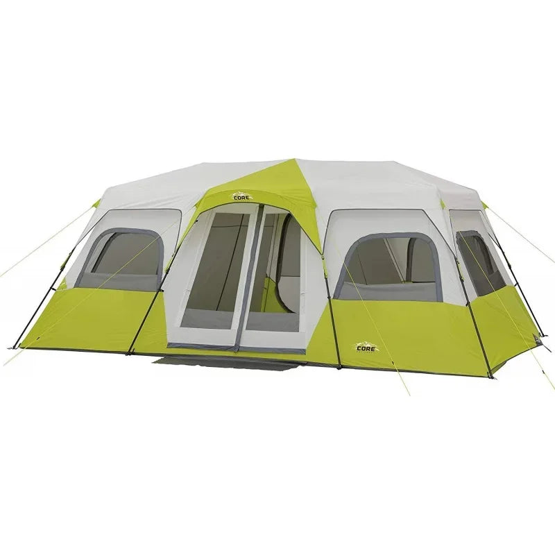 12 Person Instant Cabin Tent|3 Room Huge Tent for Family with Storage Pockets