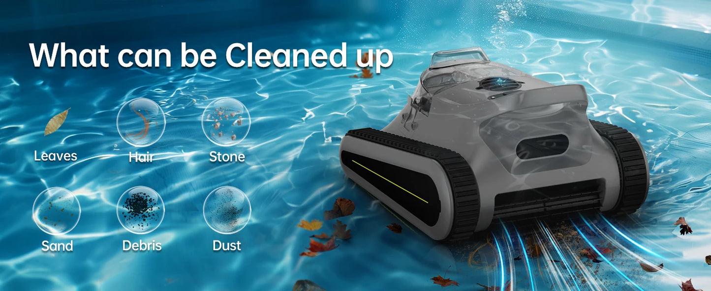 Pool Vacuum Cordless Pool Cleaners/In or Above Ground Pool/Wall Floor Waterline 180W Powerful