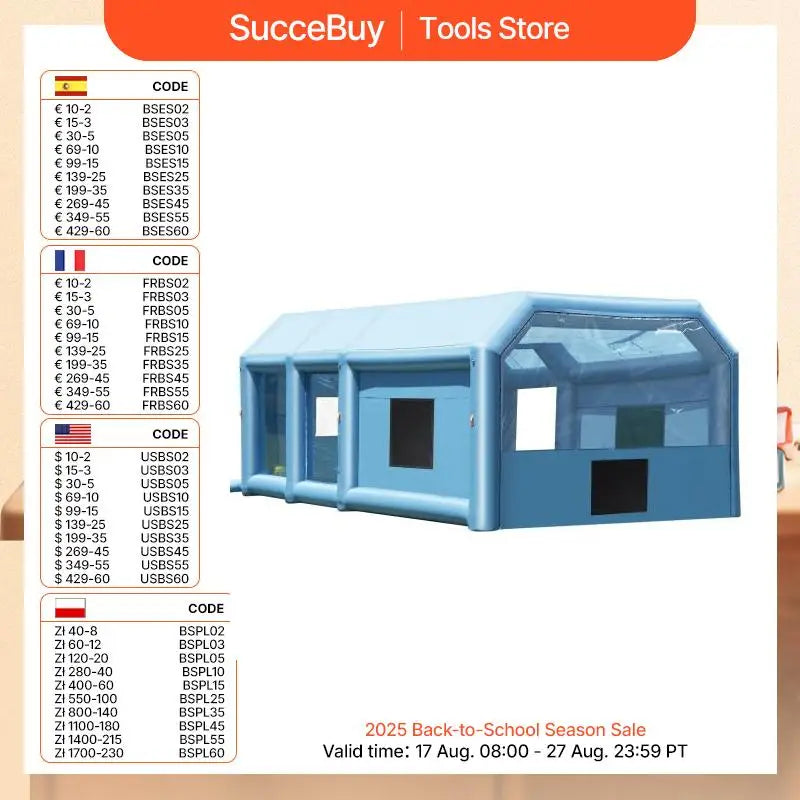 SucceBuy Inflatable Paint Booth Inflatable Spray Booth with Powerful Blowers and Air Filter System