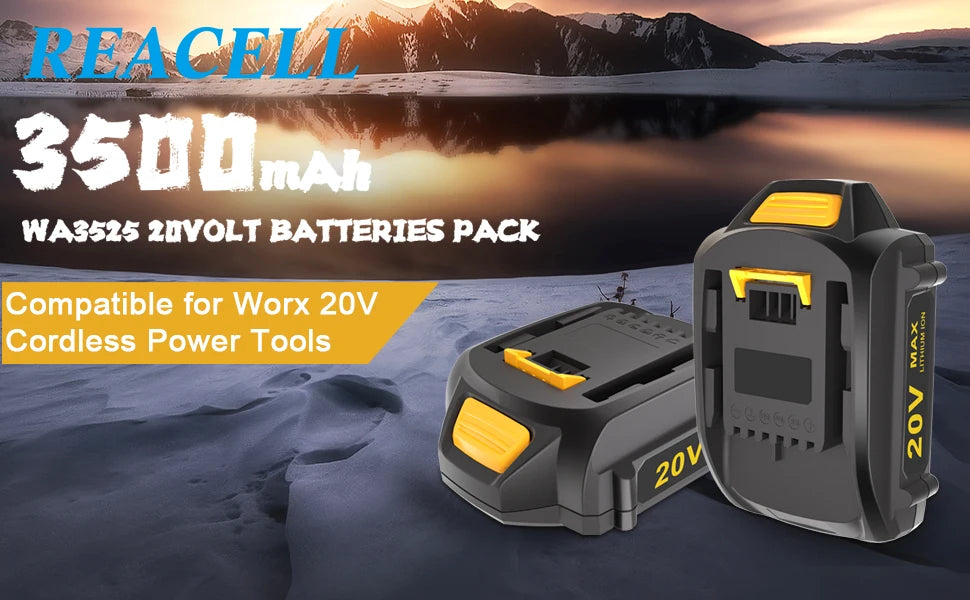 2pack 20V Worx Battery 20V PowerShare WA3525 WA3520 WA3575 WG151s WG155s WG251s WG255s WG540s WG545s