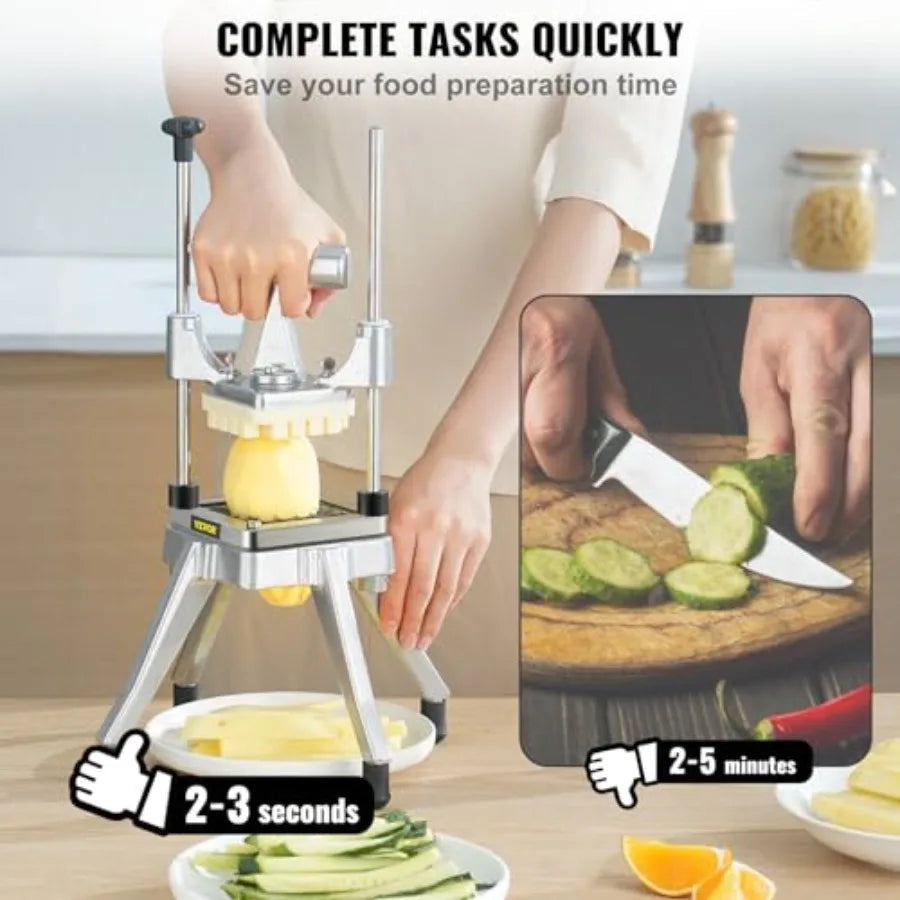 Vevor Commercial Vegetable Fruit Chopper 3/8″ Blade Heavy Duty Food Dicer Kattex French Fry Cutter