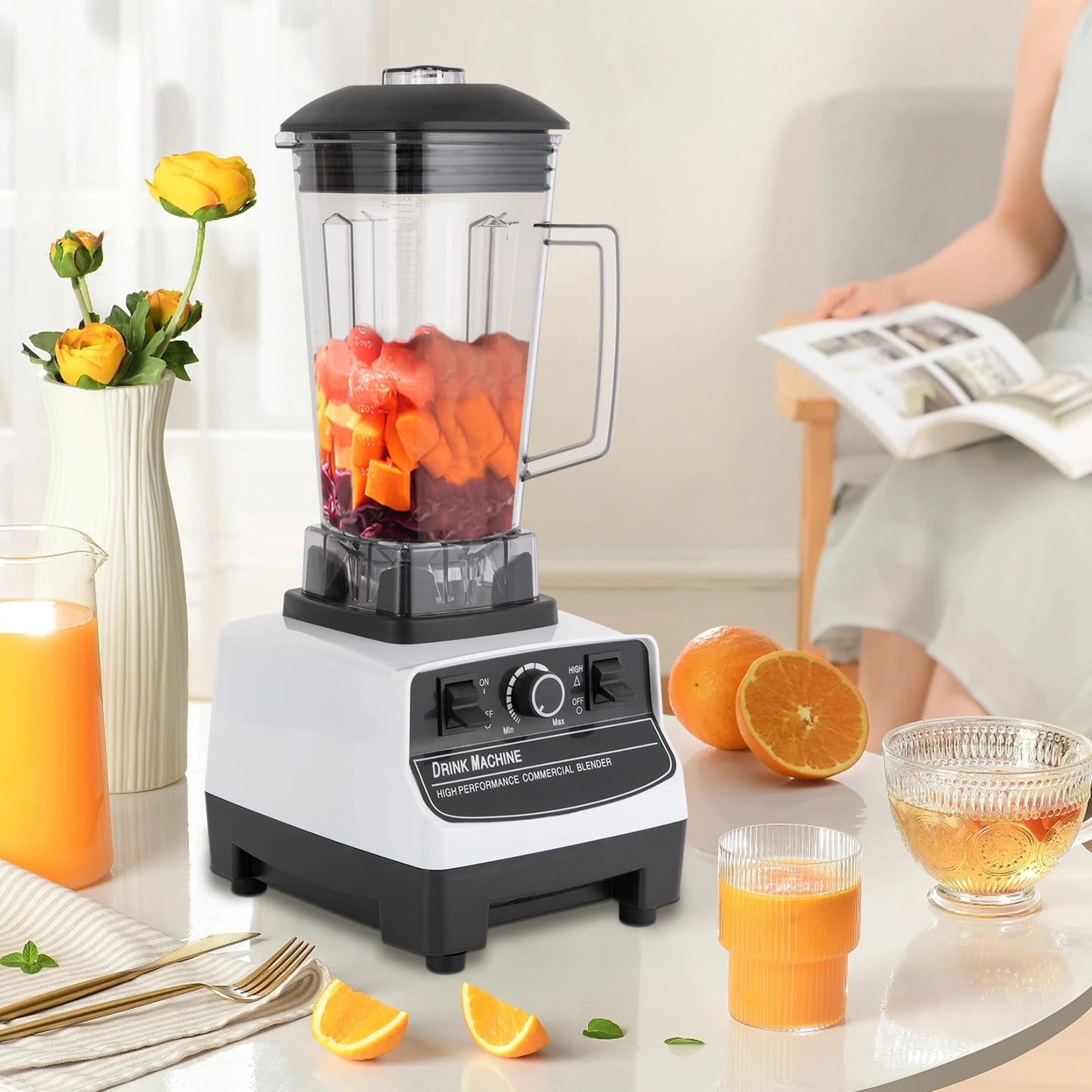 1600W Kitchen Countertop High Speed Blender Mixer Juicer 2L 16000R/M Powerful Blender