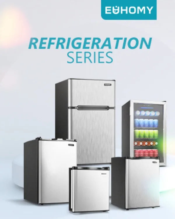 EUHOMY Mini Fridge with Freezer 2 Door Mini Fridge with freezer For Dorm/Bedroom/Office/Apartment