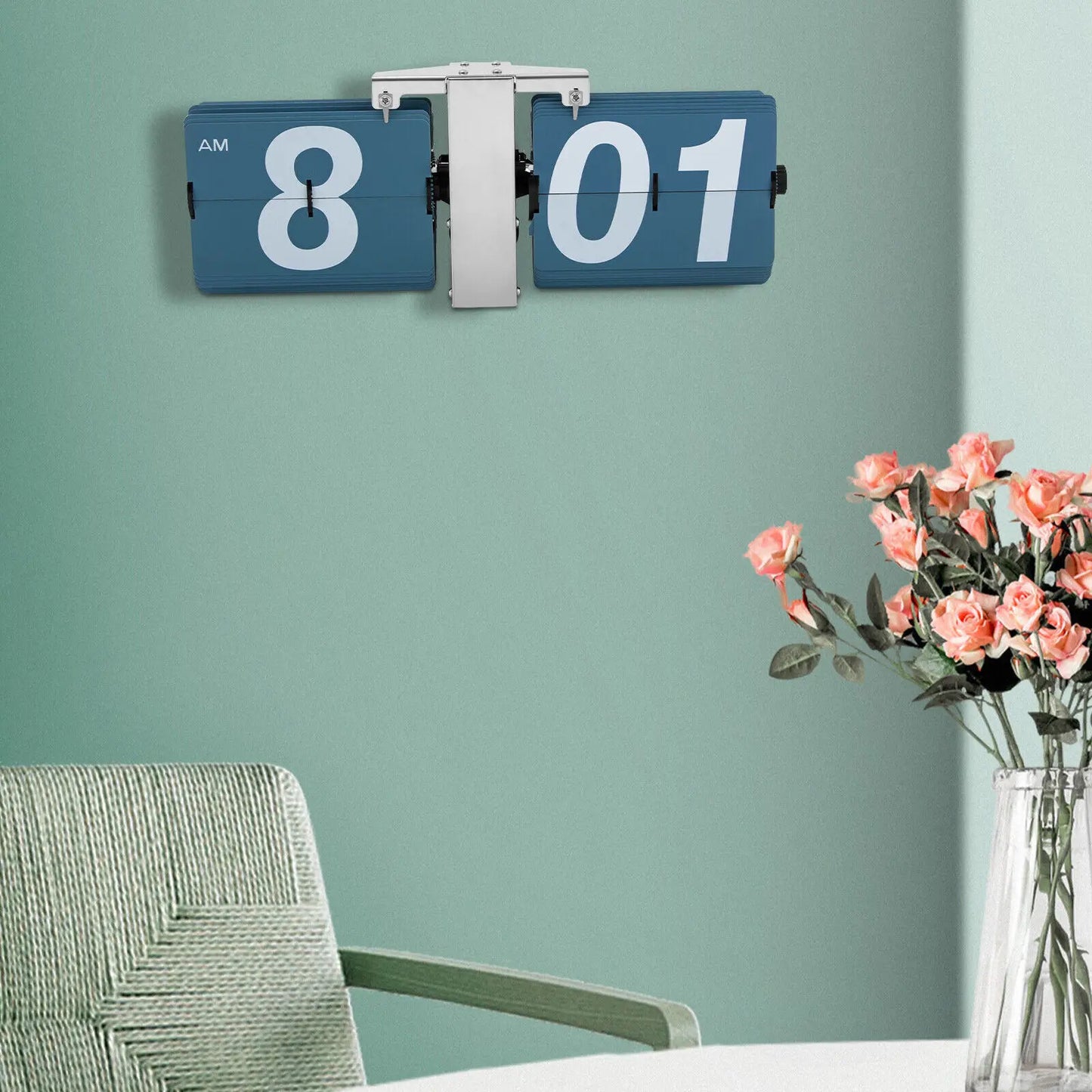 Retro Digital Flip Desk Clock, Shelf Clock, Battery Powered, Flipping Out Wall/Tabletop Flip Clock