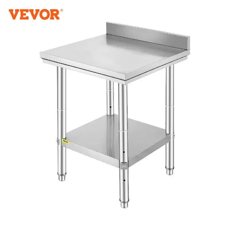 VEVOR Kitchen Work Bench Commercial Catering Worktable/Undershelf Stainless Steel 330LBS 286LBS