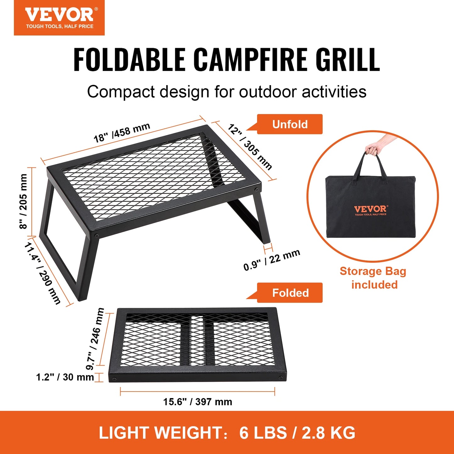 VEVOR 18/24in Outdoor Barbecue Charcoal Grill - My Store