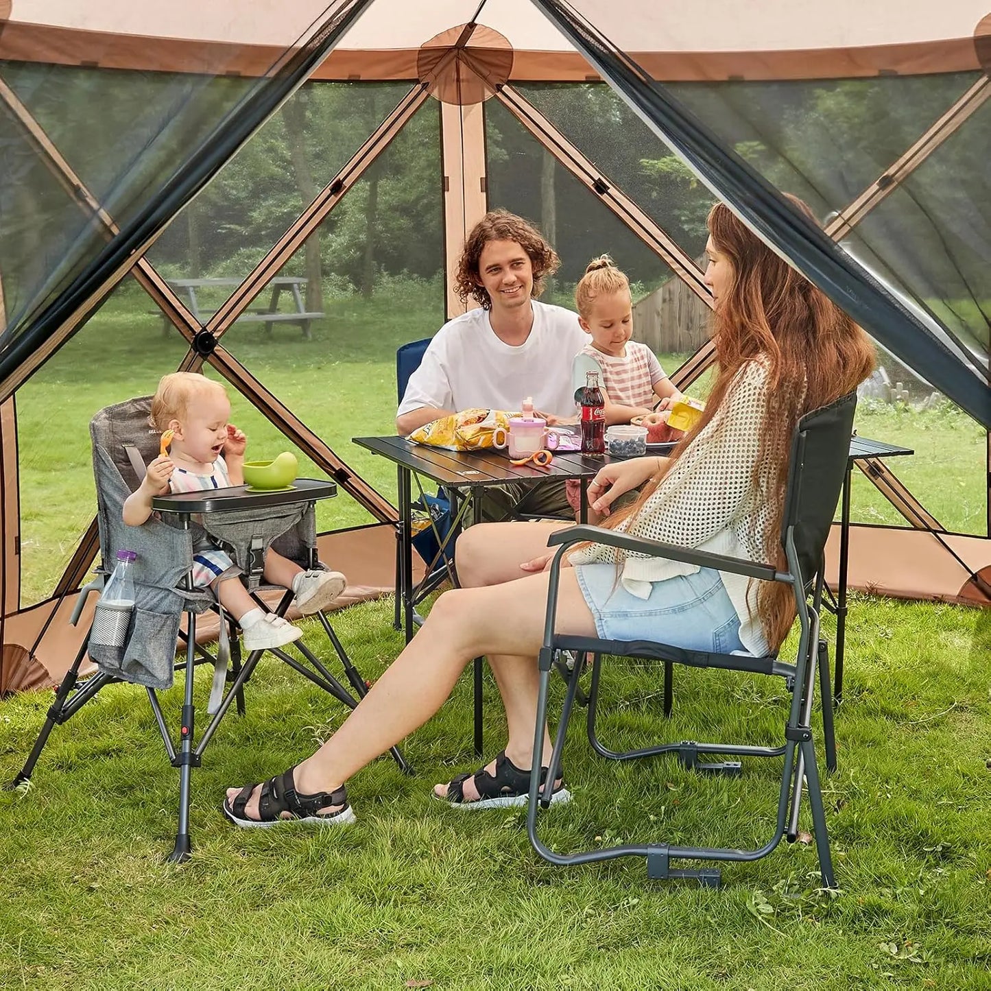 Pop Up Gazebo Screen House Tent for Camping 11.5 ft for 8-10 Person Instant Canopy Shelter