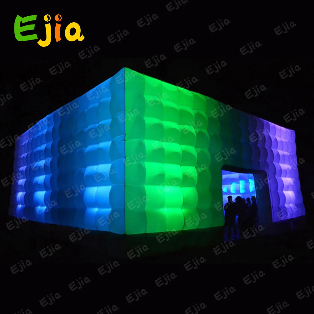 Inflatable Nightclub Cube Tent Disco Light Nightclub Tent with LED Colour Lighting Suitable W/Blower