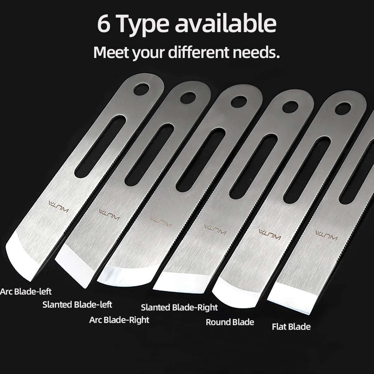 WUTA Design Professional Leather Thinning Knife Skiving, Round/Flat/Slanted Blade,Right/Left Handed