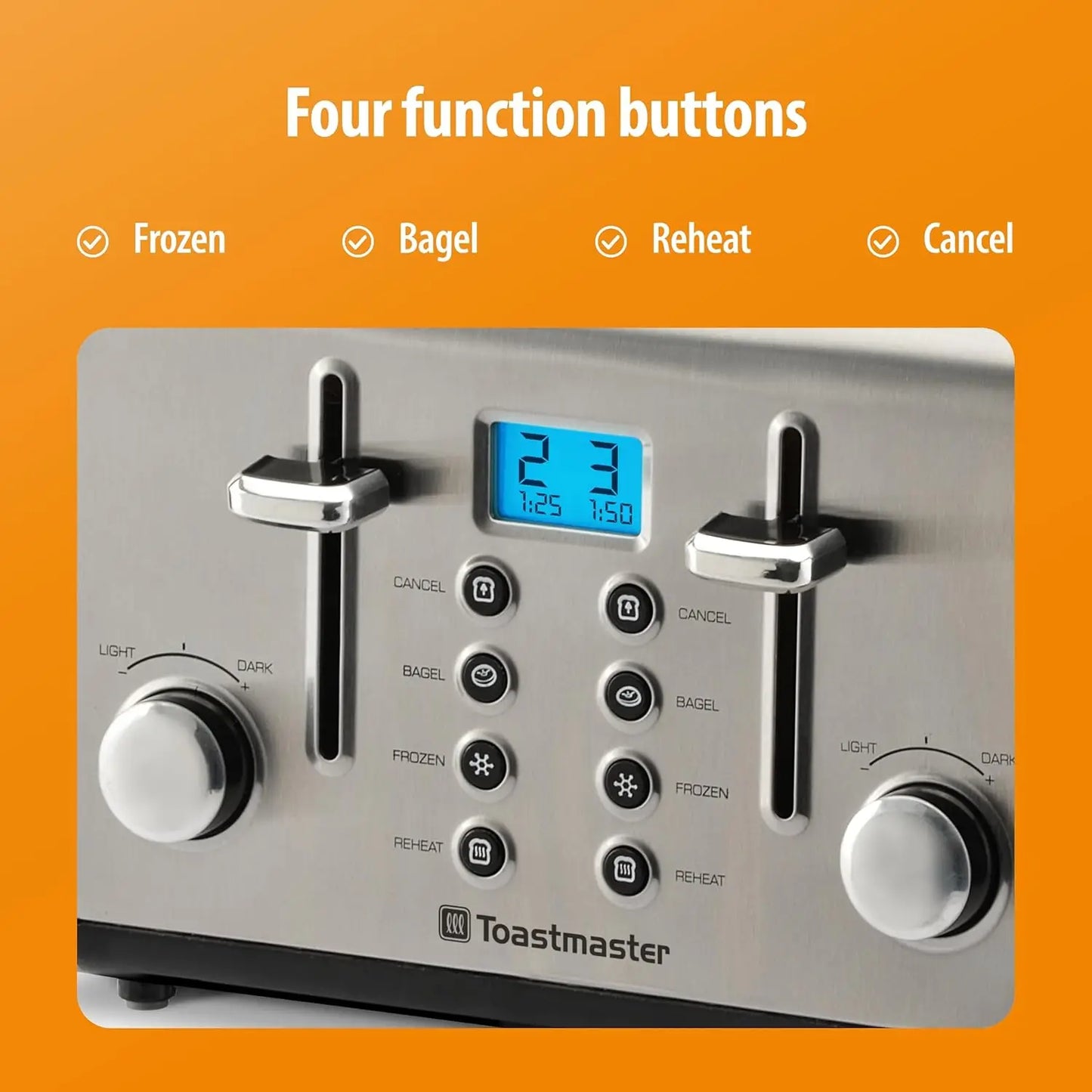 TOASTMASTER 4-Slice Digital Stainless Steel Toaster