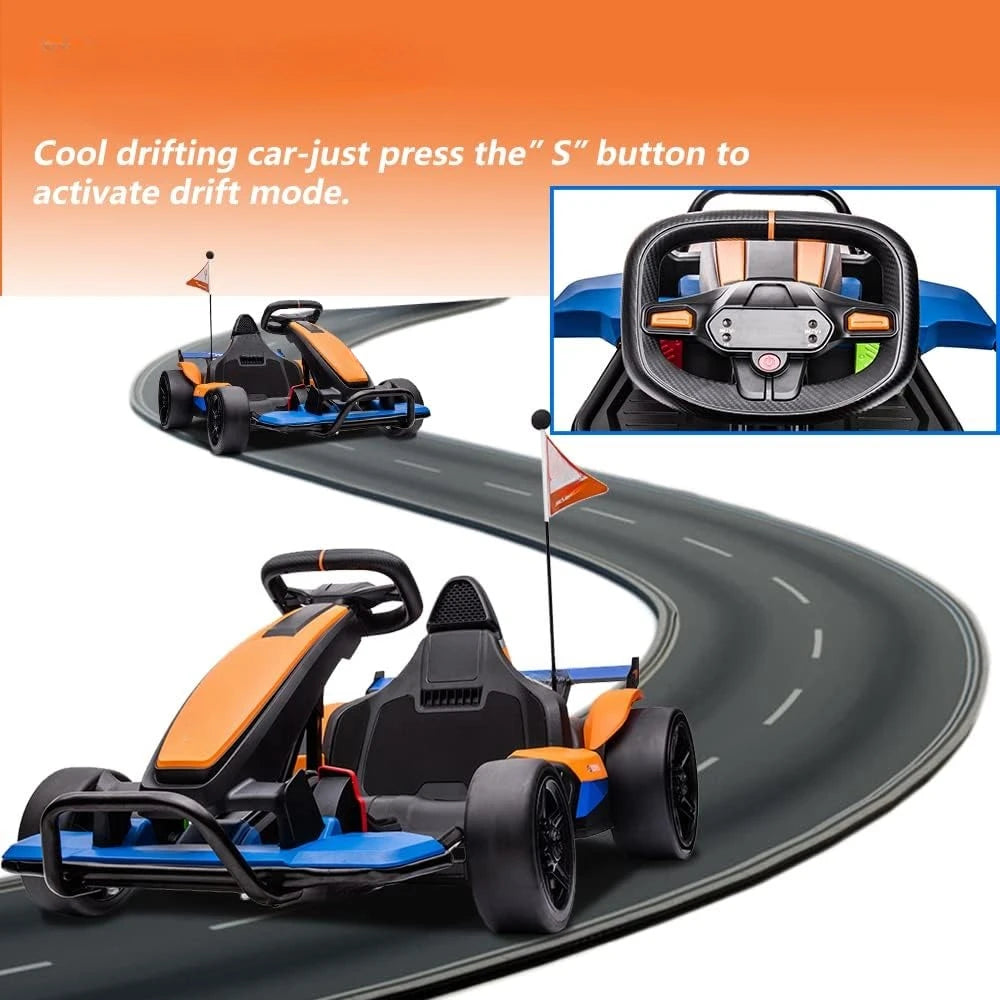 Electric Go Kart Ride on Go Kart for Kids w/2 Speed 24V Powered 4 Wheels/McLaren Licensed Products