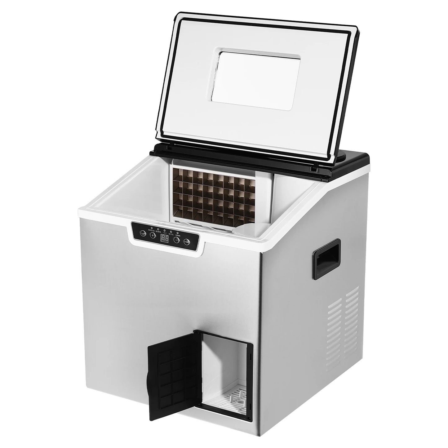 2-in-1 Ice Maker Crushed and Cube with Auto-Clean 12-22min 32 Cubes 150-180W Full Alarm LCD