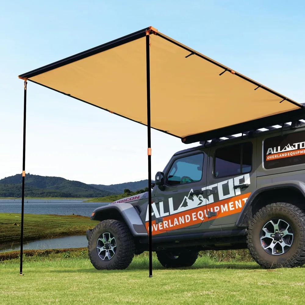 Vehicle Awning Roof Rack Pull-Out Sun Shade UV50+, Weatherproof 4x4 Side Awning