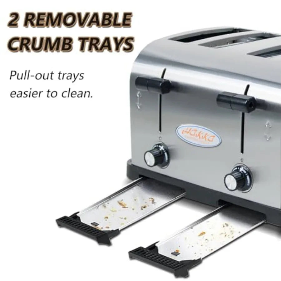 Commercial 4-Slice Toaster for Restaurant and Cafe Use Hamburger Buns Bagels and Bread/Automatic Pop