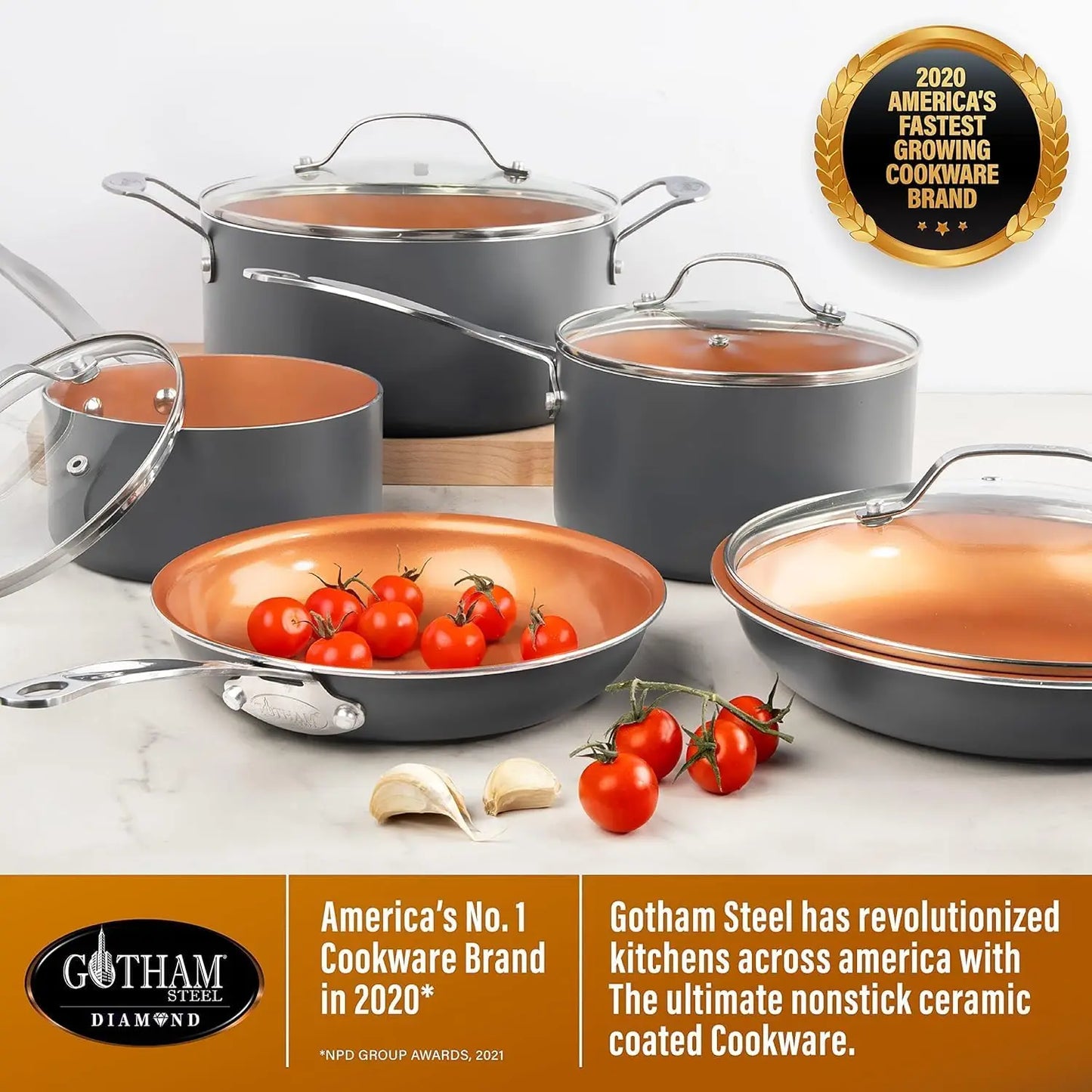 Kitchen Cookware Sets, Ceramic Cookware , Hard Anodized Cookware , Pot , Dishwasher Safe, Copper