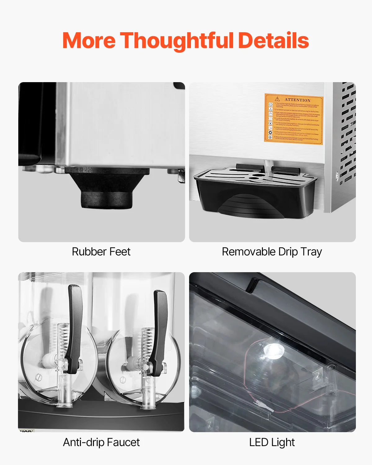 SucceBuy 3-36L Commercial Slushy Machine 1-3 Tanks Stainless Steel Margarita Smoothie Frozen Drink