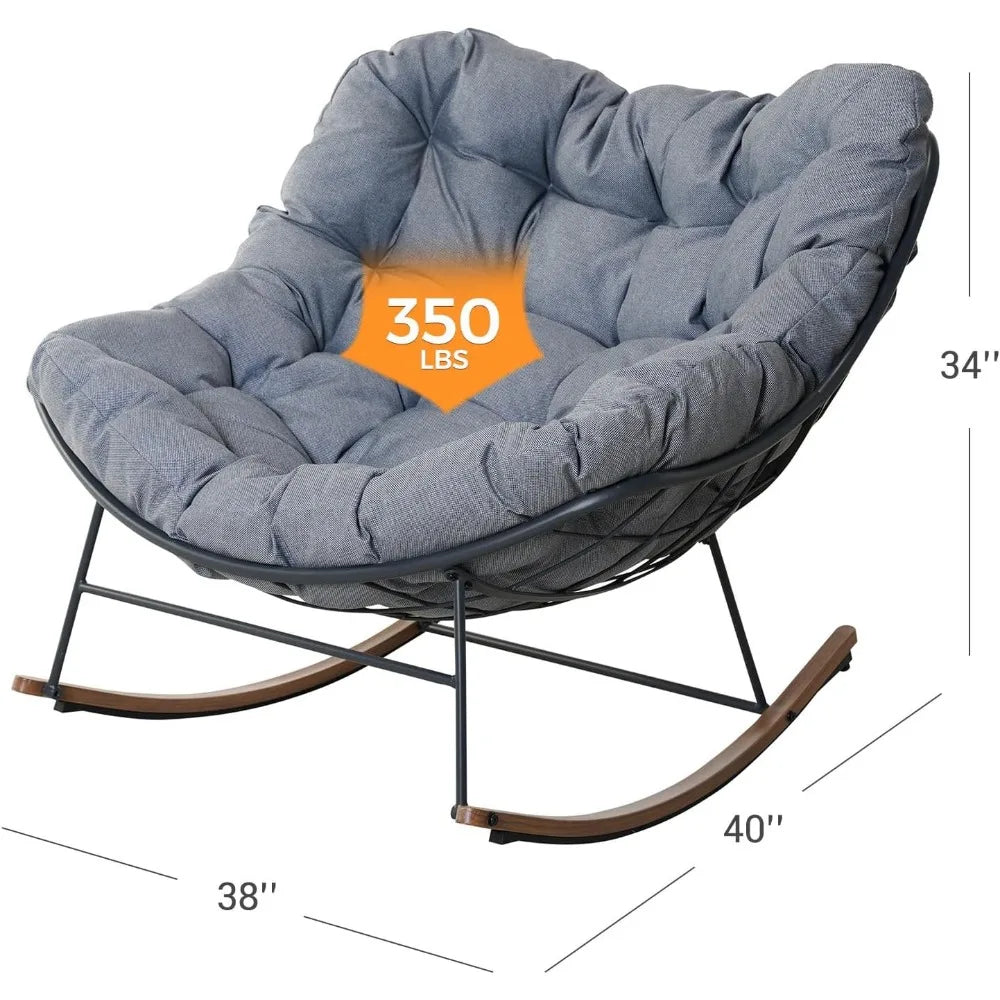 patio Rocking Chair Outdoor Rocking Chair with Cushion Outdoor Rocker Recliner Chair