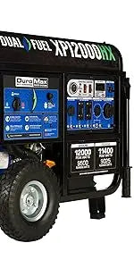 Dual Fuel Portable Generator-12000 Watt Gas or Propane Powered Electric Start w/CO Alert, 50 State