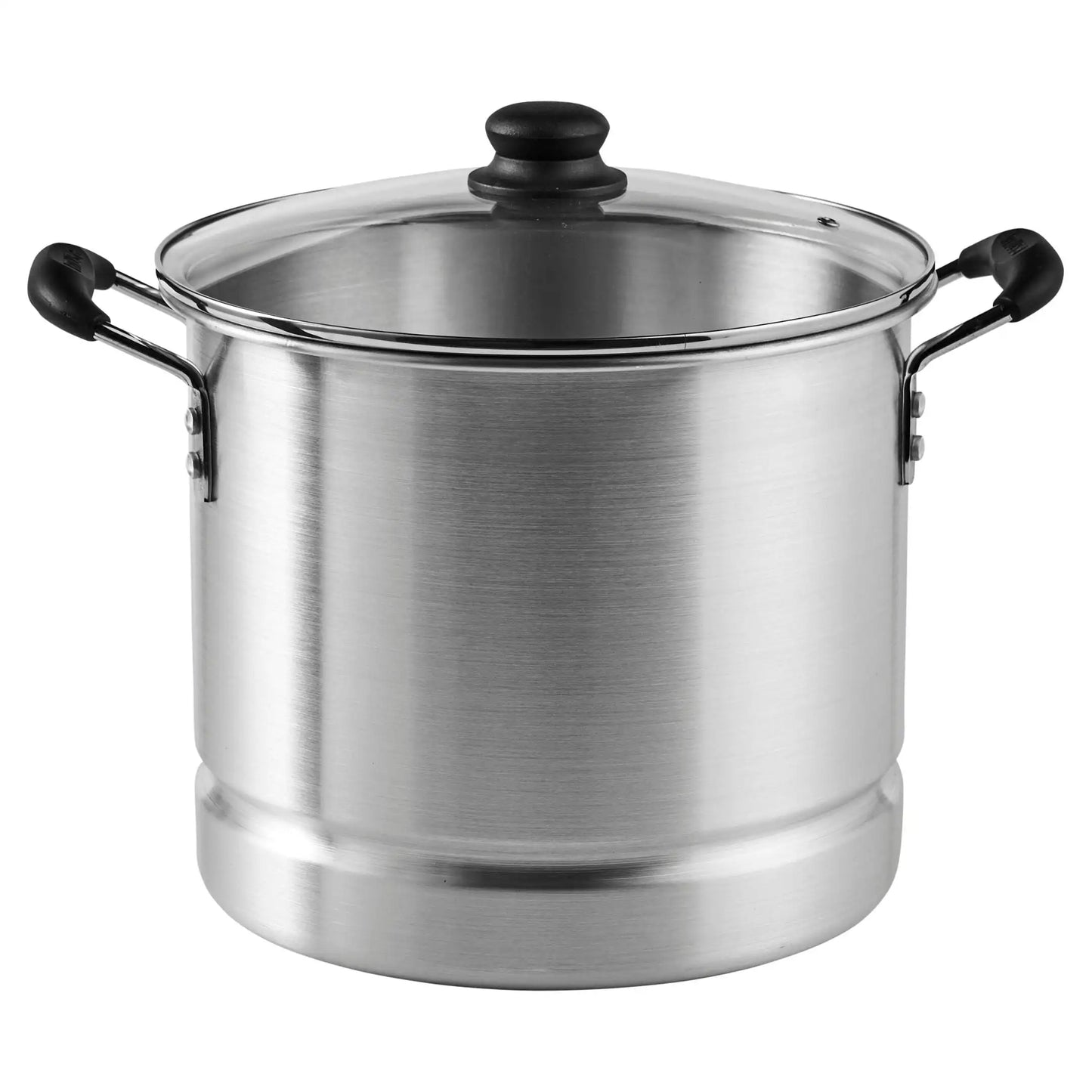 10Qt Aluminum Steamer or Stock Pot with Glass Lid & Removable Rack