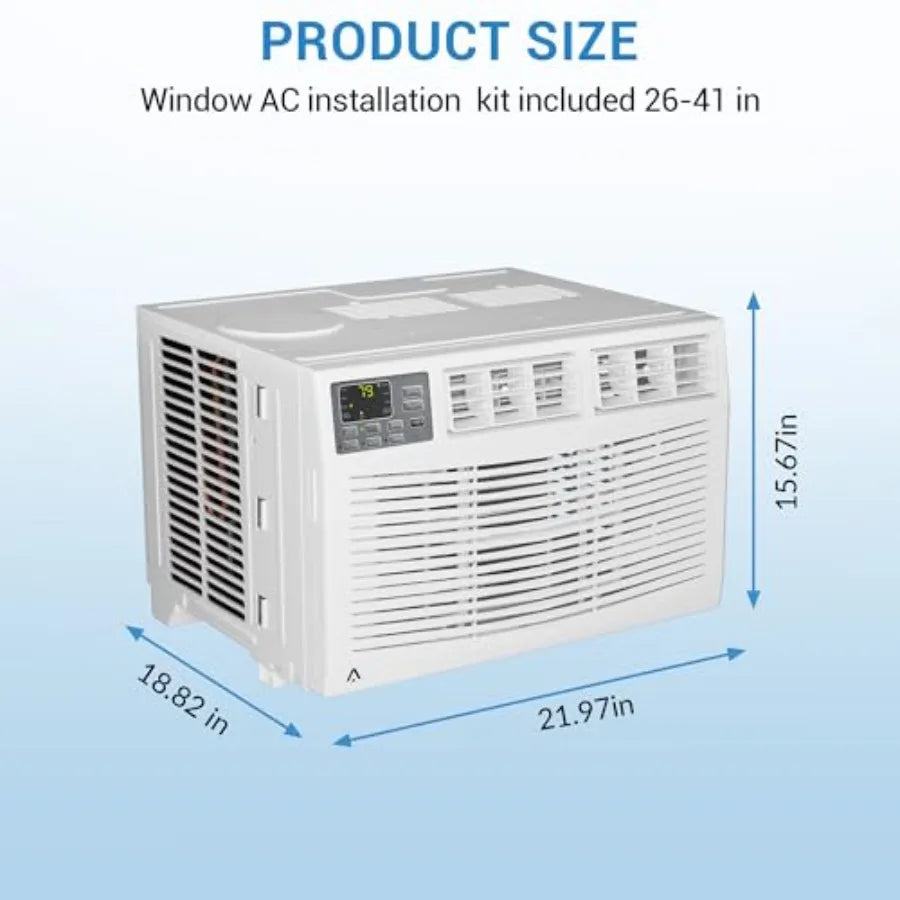 8, 000 BTU Window Air Conditioner for Bedroom Apartment Office, R32 Refrigerant, Smart App Remote