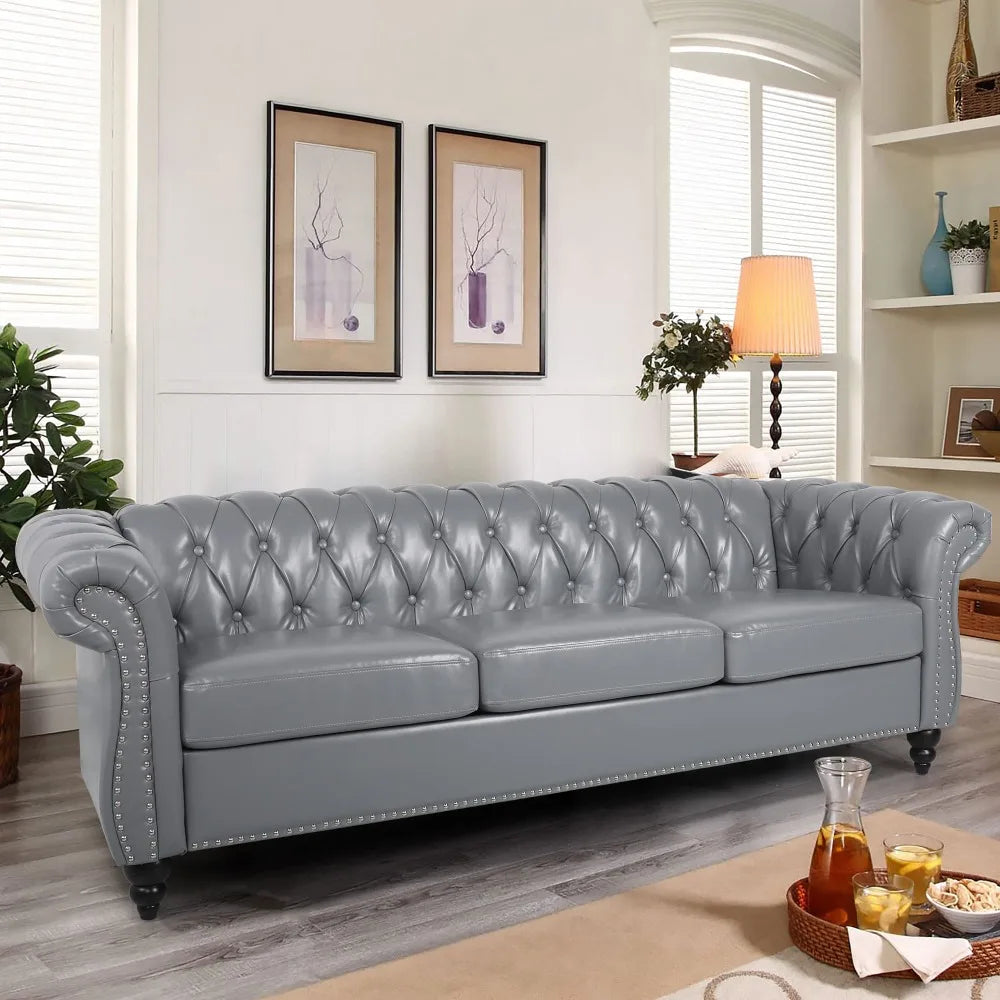 2024 New Large Sofa, Modern 3 Seater Couch Furniture, Sofa Classic Tufted Settee Sofa Tufted Back