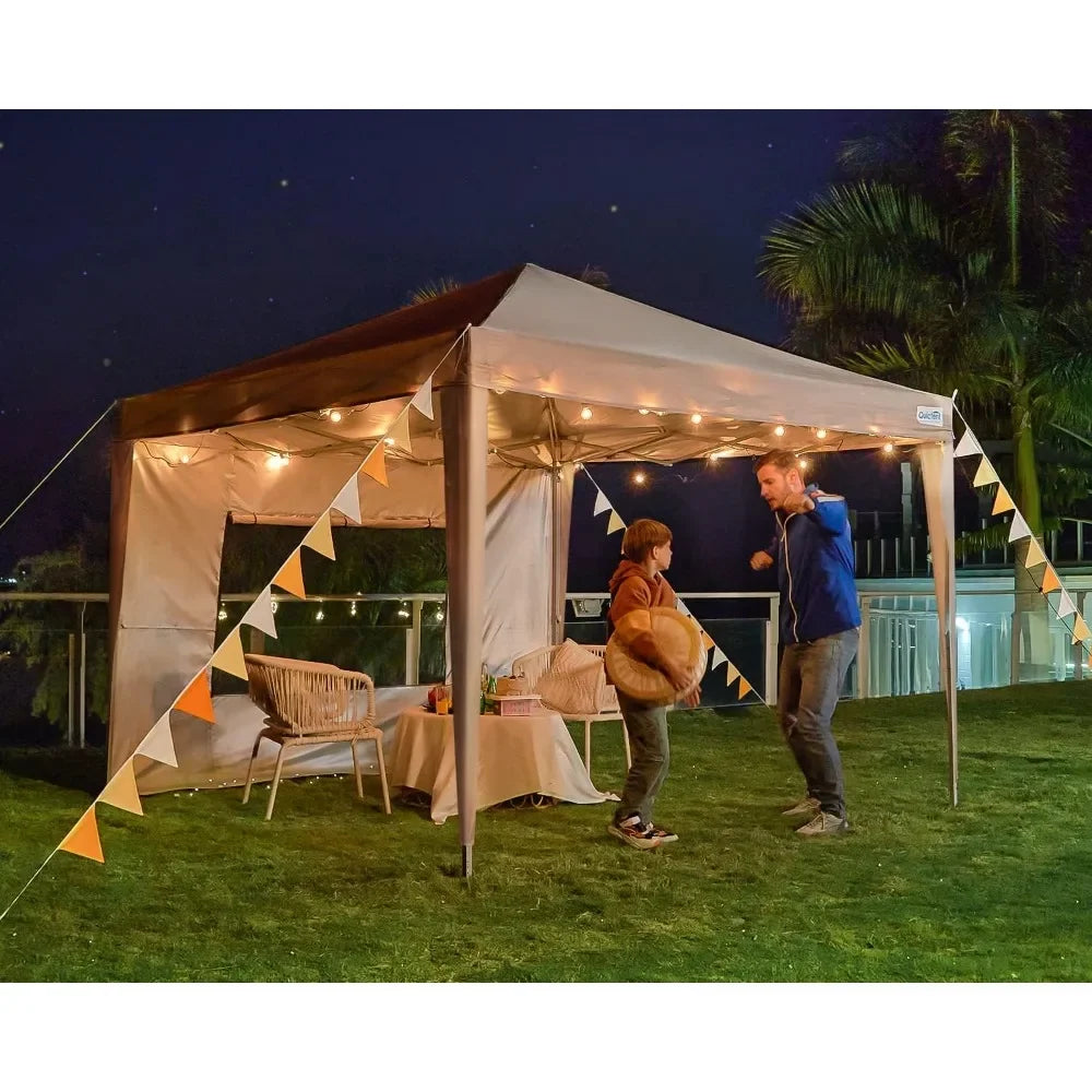 10'x10' Pop up Canopy Tent w/ Sidewalls, Enclosed Instant Outdoor Gazebo Shelter/ Waterproof