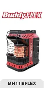 Heater F232000 MH9BX Buddy 4,000-9,000-BTU Indoor-Safe Portable Propane Radiant Heater, Red-Black