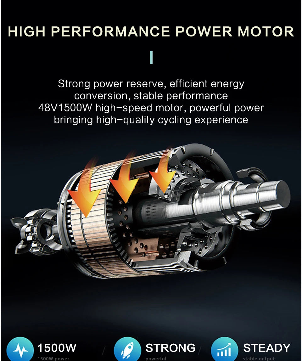 US Stock 1500w 48V Fat Tire Electric Bike Motorcycle Adults Off Road All-Terrain Bikes