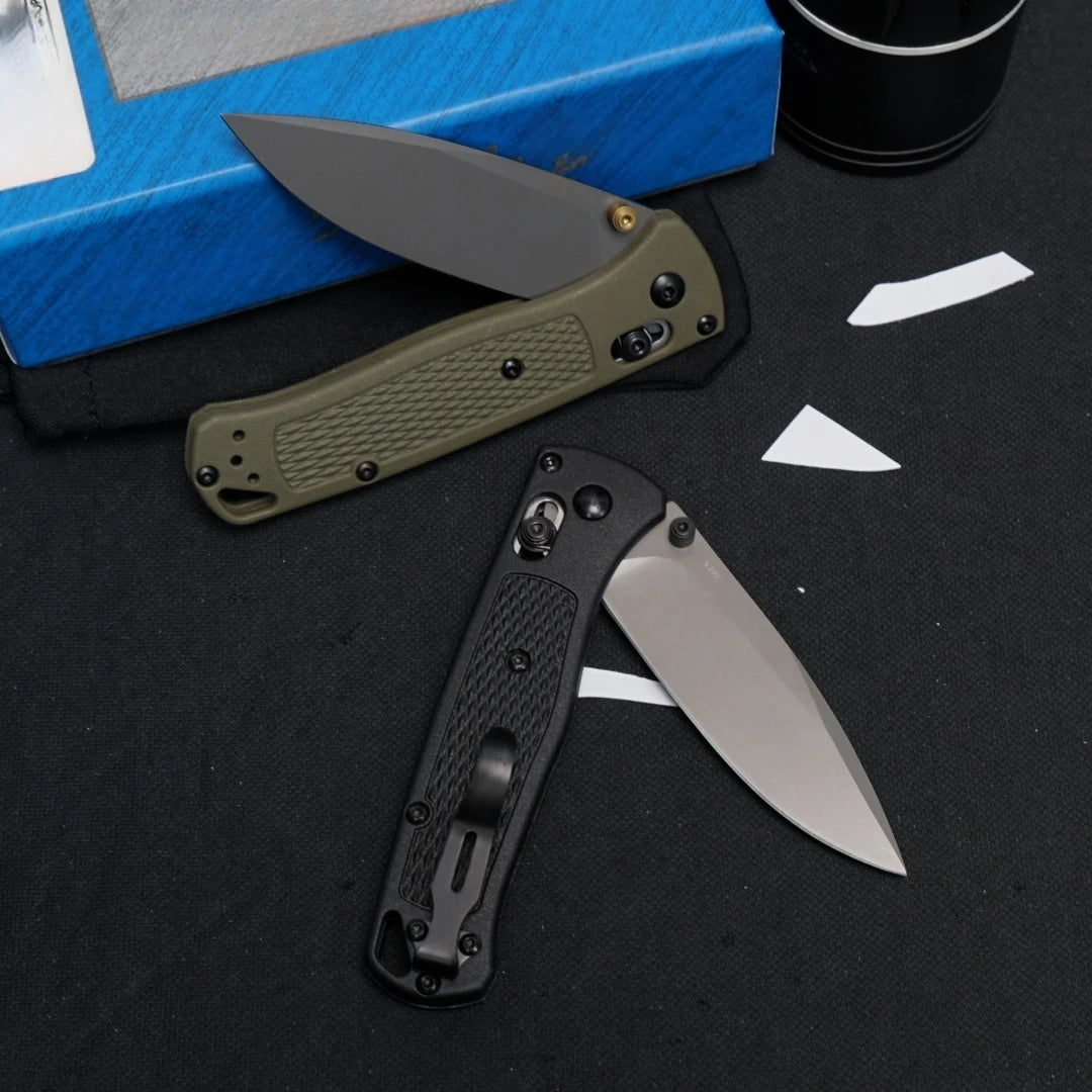 535 Outdoor Folding Knife (Military Green Grey Blade), Fiberglass Handle, Fishing, Hiking, Survival