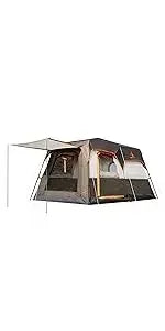 KTT Extra Large Tent 10-12-14 Person(B),Family Cabin Tents,2 Rooms,3 Doors and 3 Windows with Mesh