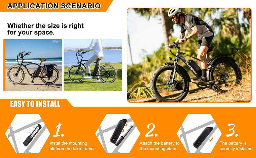 36V 48V Hailong Ebike Battery w/Charger Full Capacity 10Ah 15Ah 20Ah 18650 Lithium Battery Pack