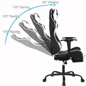 OC1688-WhiteA Racing Gaming Chair, White