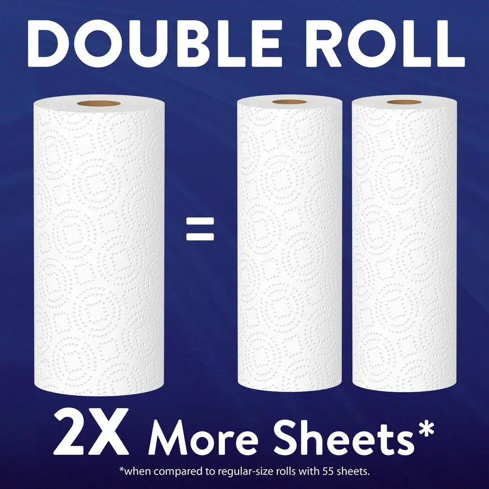 Premium 2-Ply Ultra Strong White Paper Towels 12 Double Roll/Durable Kitchen Towel Split Sheets