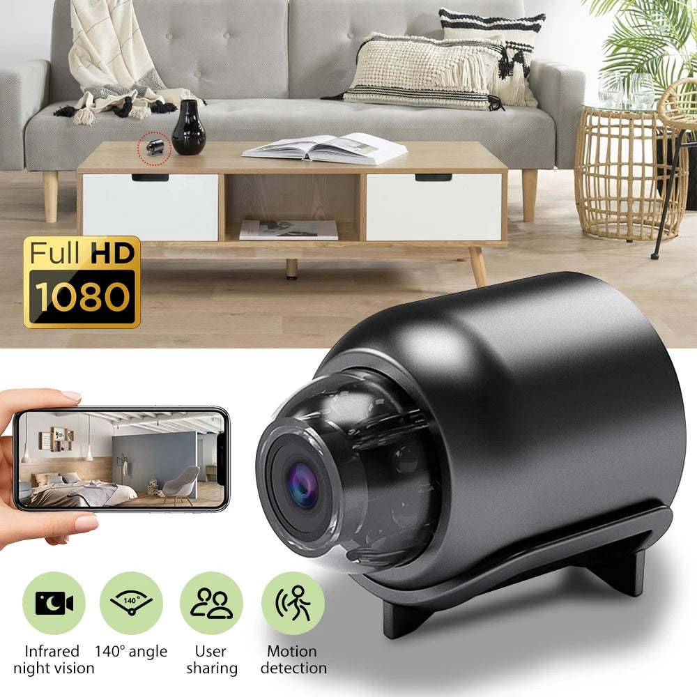 1080P HD Mini Wifi Camera Wireless Smart Home Security Camcorder 140° angle Home IP Night Vision