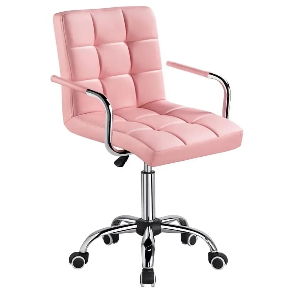 Office Chair, Modern Adjustable Faux Leather Swivel Offices Chairs with Wheels, Office Chair