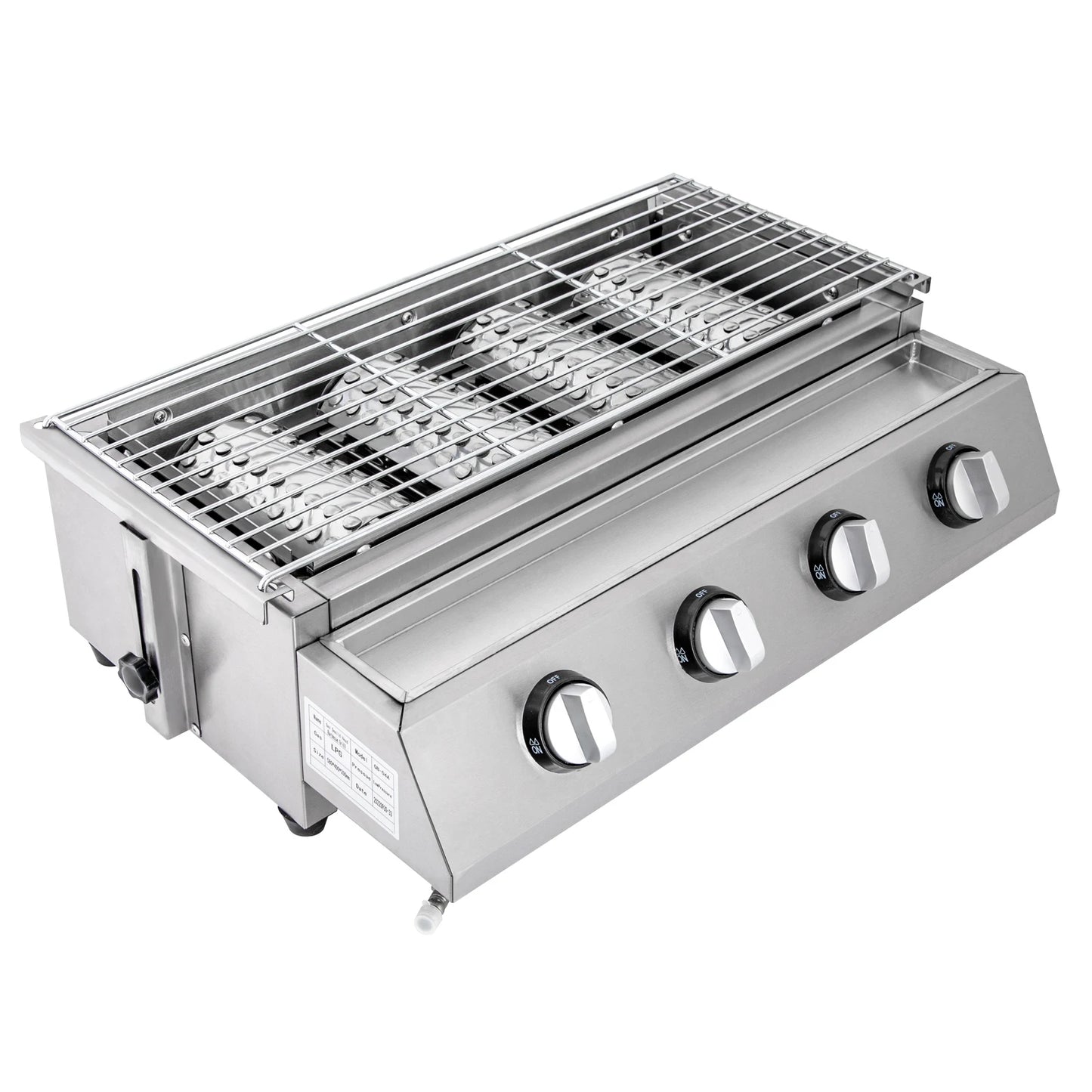 Outdoor Cooking Commercial Gas BBQ Grill W/ Stainless Steel Griddle 4 Burners