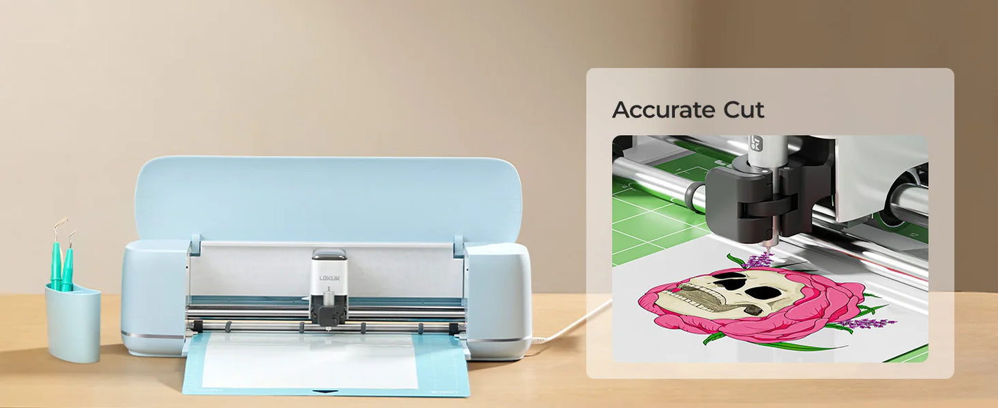 LOKLiK Vinyl Cutter Machine/Create Customized Cards Smart Cutting Machine w/iOS Android Windows Mac