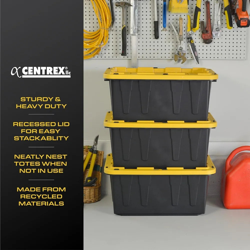 Heavy-Duty 17 Gallon Storage Container with Snap-Tight Lid, Weather-Resistant, 12.5H x 18W x 26.9D