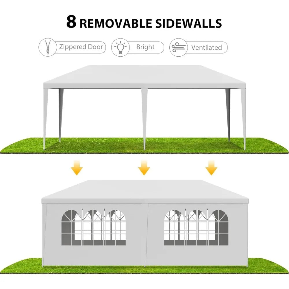 10 X 20 Outdoor Wedding Party Tent Camping Shelter Gazebo Canopy with Removable Sidewalls Easy Setup