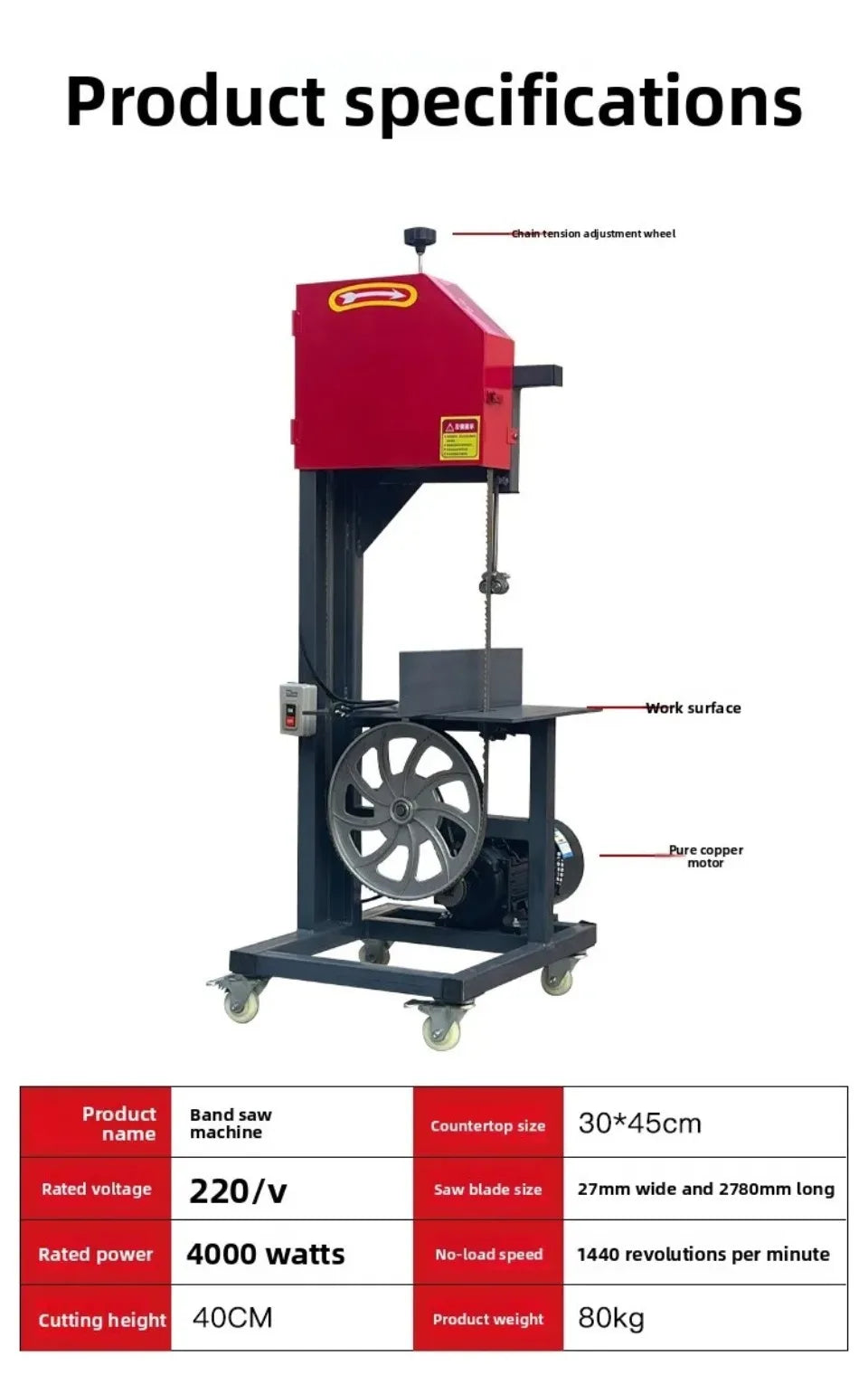 Multi Function Electric Woodworking Band Saw For Curve Cutting Small Log Slicing Panel Cutting