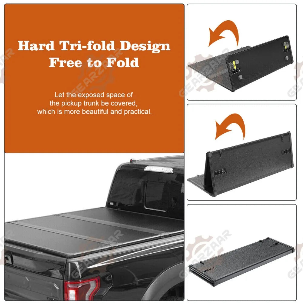 5FT FRP Hard Tri-Fold for 2016-2024 Tacoma Tonneau Cover Truck Bed 60.5inch