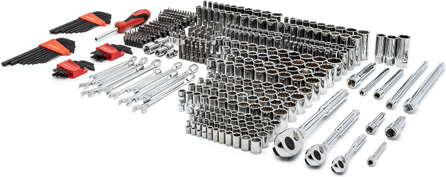 2024 NEW 450 Piece Mechanics Tool Set - CTK450 Quick release ratchet design allows for fast socket