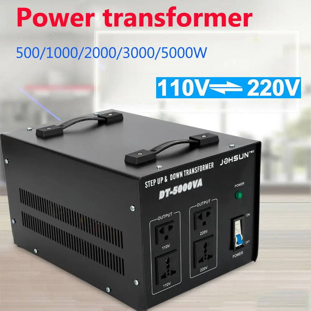 5000 Watt Step Up And Down Transformer USB Voltage Transformer Circuit Breaker Protection  220V/110V