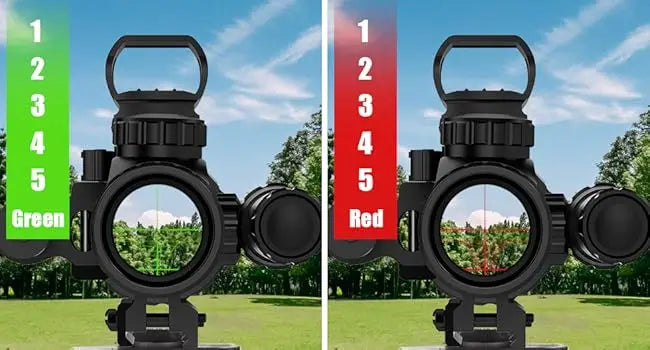 Dual Illuminated with Green Laser 4 Holographic Reticle Red Dot 5Modes Flashlight for Rail