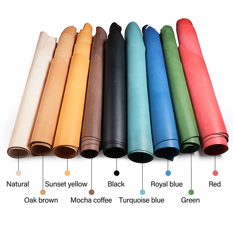 WUTA Full Grain Drum Dyed Vegetable Tanned Cowhide Skin Pre-cut Vachetta Leather Genuine Leather