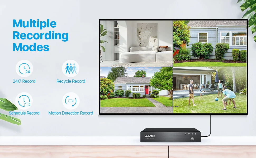 ZOSI 8CH 4K PoE CCTV Security Camera System 8MP/5MPSuper HD Outdoor IP Cameras AI Starlight/Night