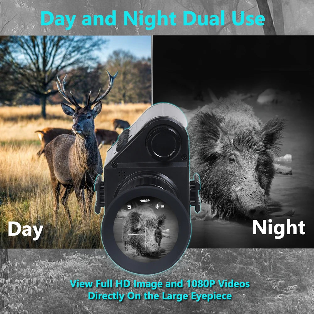 Digital Night Vision Riflescope 940nm IR Scope Sight Monocular 5X Zoom HD 1080P Video Photo 300m